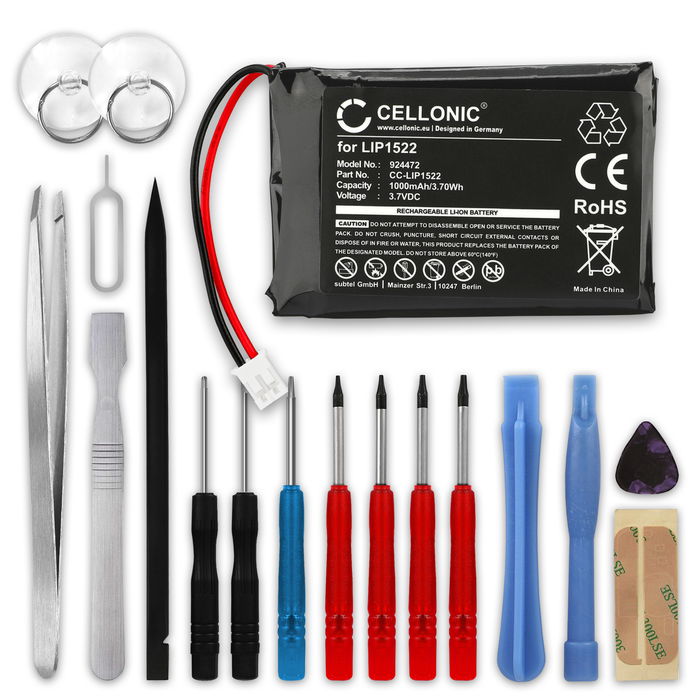 Sony Dualshock 4 V2 Akku + Werkzeug-Set 1000mAh Ersatzakku Batterie von CELLONIC