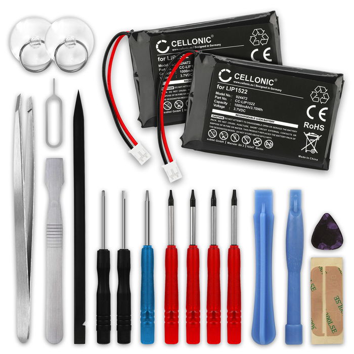2x Sony CUH-ZCT2E Batterie + kit d'outils 1000mAh de CELLONIC
