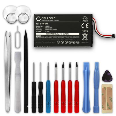 SP65M Ersatz Akku für Sony PS Vita (PCH-1000 / PCH-1004) / PS Vita (PCH-1100 / PCH-1104) - Console / Controller Ersatzakku 2200mAh + Werkzeug-Set, Batterie