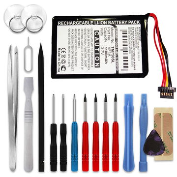 Batterie AHL03711012 HM9440232488 VF1A 1100mAh pour TomTom GO 740, GO 750, GO 750 Live - + kit d'outils