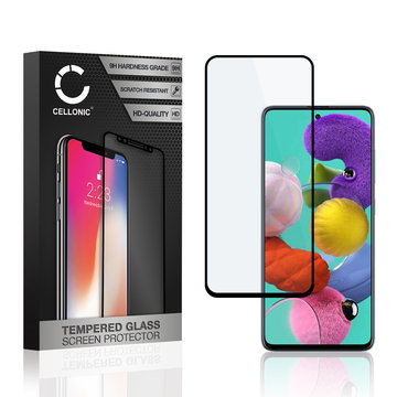 CELLONIC Display Schutzglas kompatibel mit Samsung Galaxy A51 (SM-A515) Handyglas - 3D Full Cover 9H 0,33mm Full Glue schwarz - Handy Schutzfolie Displayschutz Glas Folie, Screen Protector Glass