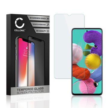 Vetro temperato CELLONIC per Samsung Galaxy A51 (SM-A515), screen protector (2.5D 9H 0,33mm Full Glue) Trasparente Pellicola salva schermo per telefono cellulare smartphone