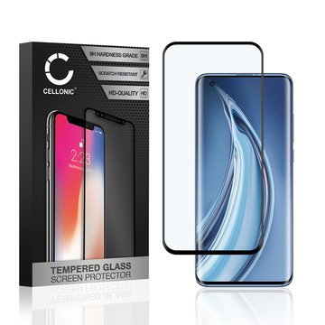 CELLONIC Display Schutzglas kompatibel mit Xiaomi Mi 10 / Mi 10 Pro Handyglas - 3D Case-friendly 9H 0,33mm Full Glue schwarz - Handy Schutzfolie Displayschutz Glas Folie, Screen Protector Glass