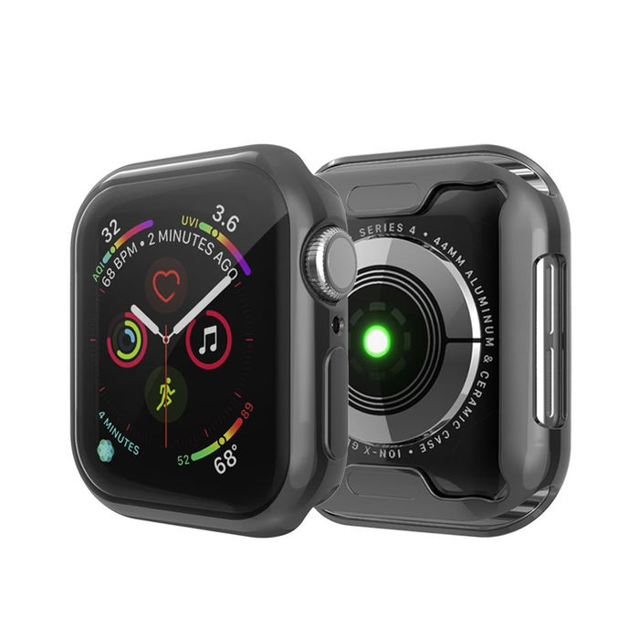 subtel Protection 2 en 1 pour Apple Watch SE / 6 / 5 / 4 - 40mm - coque couleur Transparent / noir anti rayure pour le verre et la monture de votre montre connectée.