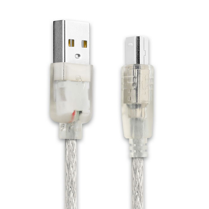 USB Kabel für USB 2.0-Druckerkabel A-Stecker auf B-Stecker, 3 m - Ladekabel 3m PVC Datenkabel Transparent