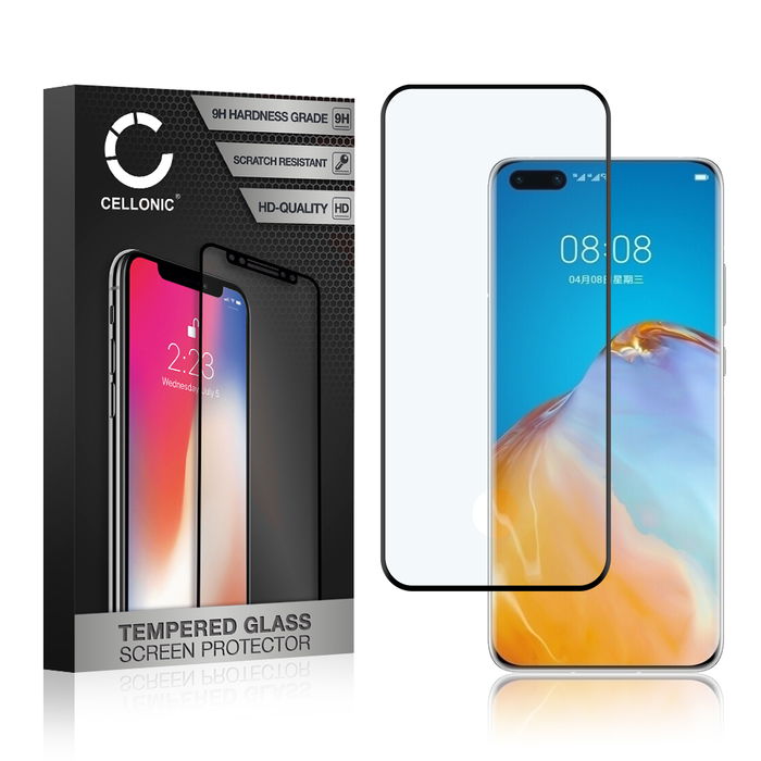 CELLONIC Display Schutzglas kompatibel mit Huawei P40 Pro Plus Handyglas - 3D Full Cover 9H 0,33mm Full Glue schwarz - Handy Schutzfolie Displayschutz Glas Folie, Screen Protector Glass