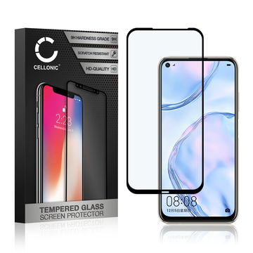 Vetro temperato CELLONIC per Huawei P40 Lite 4G, screen protector (3D Case-friendly 9H 0,33mm Full Glue) nero Pellicola salva schermo per telefono cellulare smartphone