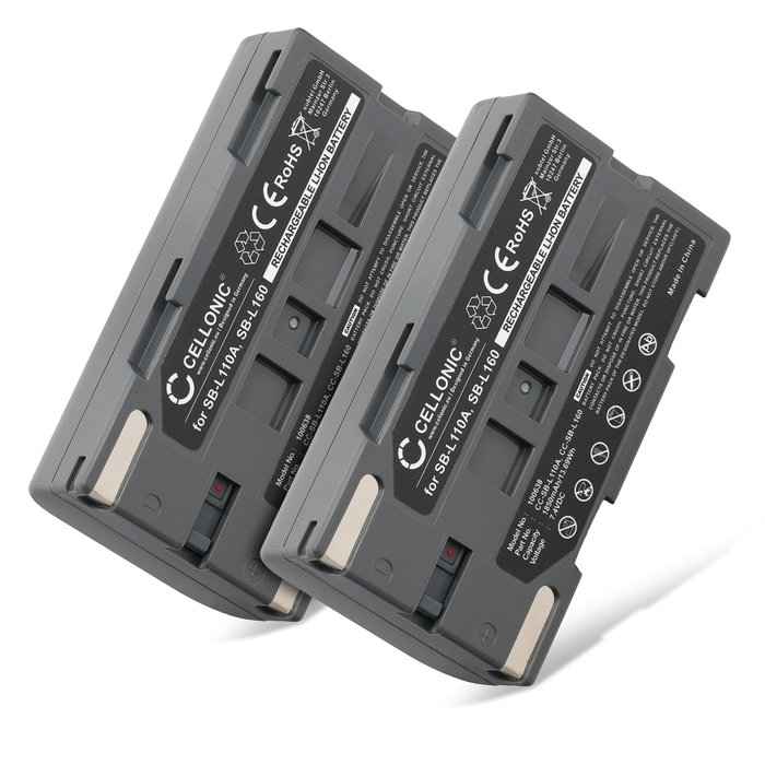 2x Batteria SB-L110A L160 L320 L480 per fotocamera Samsung SC-L906 L901 L860 L810 L700 SC-D23 VP-W80 W70 W60 VP-M50 VP-L800 L900 L700 L600 L600 Affidabile ricambio da 1850mAh, marca subtel