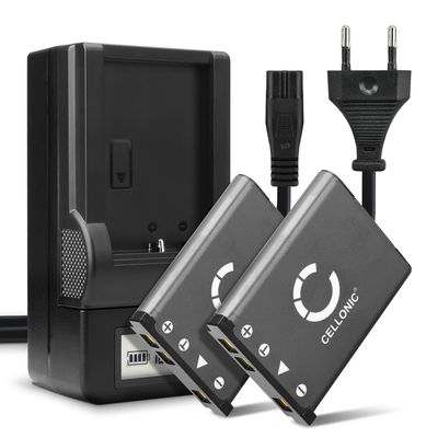 2x Ersatz Akku DS5370 NP-45 DO32 05 8023 + Ladegerät für Rollei Powerflex 240 600 400 440 450 455 Sportsline 99 RCP-7325XS X-8 XS-10 Flexline 250 Compactline 750 800 Kamera - 700mAh Ersatzakku Batterie, Ladekabel, Akkuladegerät