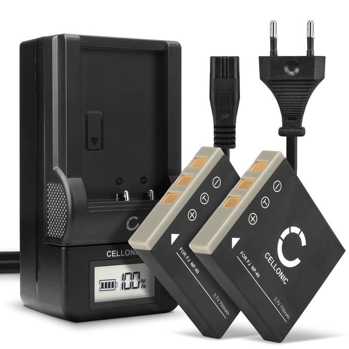 2x Batterie pour Fuji FinePix F810 Accu 700mAh Batterie rechange + Chargeur