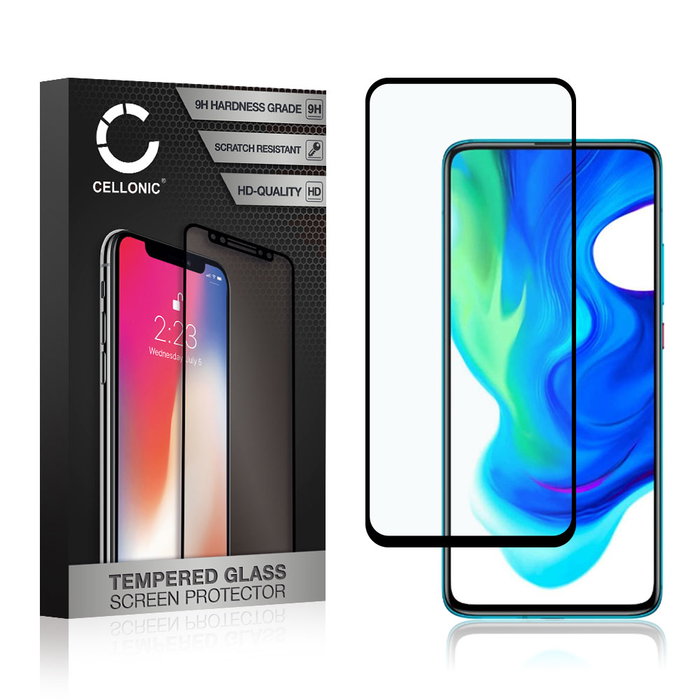 CELLONIC Display Schutzglas kompatibel mit Xiaomi Poco F2 Pro Handyglas - 3D Full Cover 9H 0,33mm Full Glue schwarz - Handy Schutzfolie Displayschutz Glas Folie, Screen Protector Glass