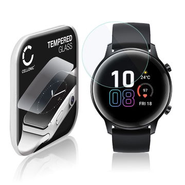 Vetrino protettivo 9H CELLONIC per Honor Magic Watch 2 (42mm), (2.5D Screen protector 0,33mm per smartwacht, braccialetto fitness Full Glue), colore Trasparente, pellicola salva-schermo di orologio smartwatch
