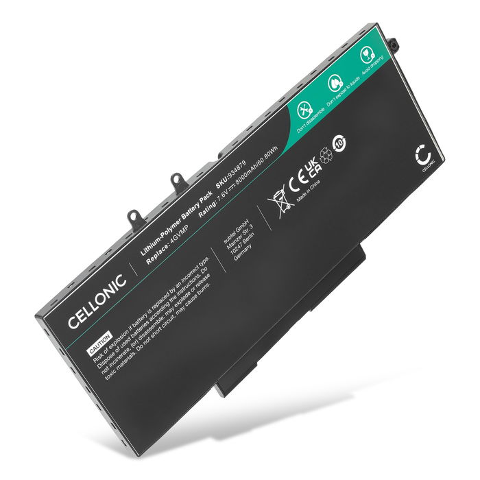 Dell Latitude 5401 Akku 8000mAh Ersatzakku Batterie von Cellonic