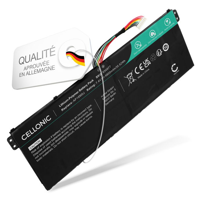 Acer AP16M4J Batterie 7.4V 4800mAh de Cellonic