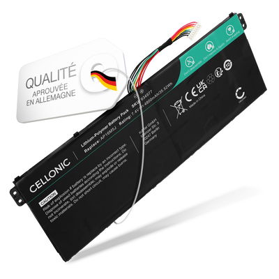1x Batterie pour Acer Aspire 3 A315 Series, 3 A315-41, 3 A315-41G, 1 A114, 3 A315, 3 A315-56, 3 A315-21, 1 A114-31, 3 A315-42, 3 A315-31, 3 A317-33, Acer AP16M5J, NX.GVWSA.002, KT.00205.004 7.4V 4800mAh de CELLONIC