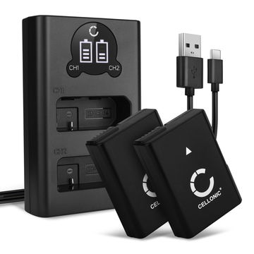 2x Kamera Akku für Nikon D3300 D3500 D3200 D3100 Coolpix P7000 P7100 P7700 P7800 EN-EL14 - EN-EL14 EN-EL14a Ersatzakku 1050mAh + Dual Ladegerät MH-24 Ladekabel, Batterie