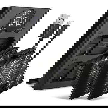 2x Batteria EN-EL15 + Caricabatteria Doppio per Nikon D850 D750 1 V1 D7500 D7200 D800 D810 CELLONIC