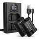 2x Batteria 2000mAh+ Caricabatterie Doppio
