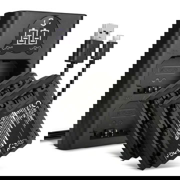 2x Kamera Akku für Sony A7 IV, A7C, A6700, A6600, A7S III, Alpha 1, A9, Alpha 7R III, 7R V - NP-FZ100 Ersatzakku 2040mAh + Dual Ladegerät BC-QZ1 Ladekabel, Batterie