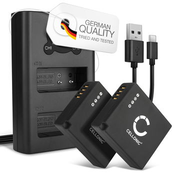 2x CELLONIC Camera Battery for Leica D-LUX Typ 109, Leica D-LUX 7 Replacement BP-DC15 BP-DC15-E BP-DC15-TK BP-DC15-U Battery 730mAh Backup + Dual Charger BC-DC15 BC-DC15-E