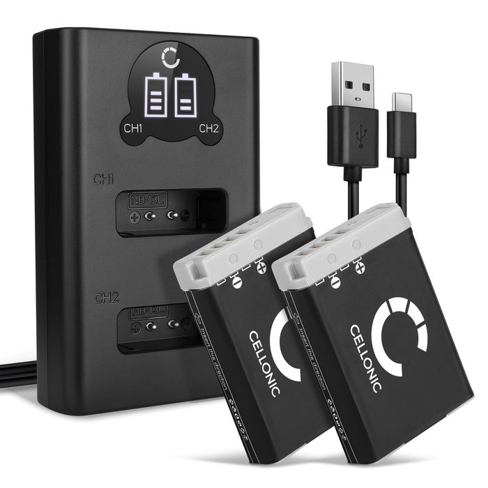 2x Canon PowerShot SX730 HS Batteria da 1010mAh marcata CELLONIC + Caricabatterie Doppio