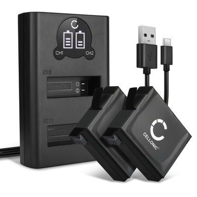 2x Kamera Akku für GoPro Hero 4 Hero 4 Black Hero 4 Plus Hero 4 Silver - AHDBT-401 335-06532-000 Ersatzakku 1160mAh + Dual Ladegerät Ladekabel, Batterie