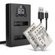 2x Batteria 1180mAh+ Caricabatterie Doppio