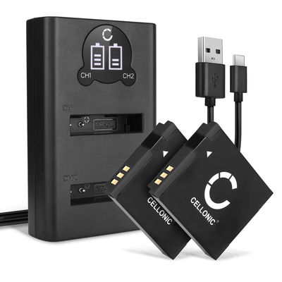 2x Kamera Akku für Canon PowerShot SX530 HS SX540 SX510 SX500 IS SX170 S120 D30 Digital IXUS 105 - NB-6L NB-6LH Ersatzakku 1000mAh + Dual Ladegerät CB-2LY Ladekabel, Batterie