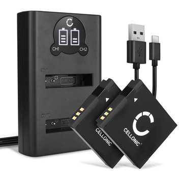 2x Batterie NB-6L NB-6LH 1000mAh + Chargeur Double CB-2LY pour Canon PowerShot SX530 HS SX540 SX510 SX500 IS SX170 S120 D30 Digital IXUS 105