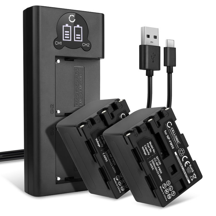 2x Batterie pour Sony NP-FM30 Accu 3200mAh Batterie rechange + Chargeur Double