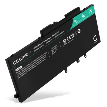 Battery for Dell Latitude 5490, 5580, 5480, 5590, 5290, 5491, 5280, E5580, Precision 3520, 3530, GJKNX, 5YHR4 7.6V 6000mAh from CELLONIC