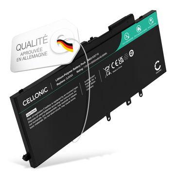 Batterie pour Dell Latitude 5490, 5580, 5480, 5590, 5290, 5491, 5280, E5580, Precision 3520, 3530, GJKNX, 5YHR4 7.6V 6000mAh de CELLONIC