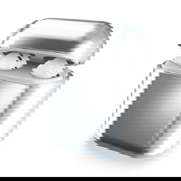 Étui de protection en TPU couleur argent pour AirPods 1, AirPods 2 - coque rigide effet chromé et très résistante