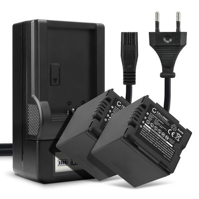 2x Batteria per Panasonic NV-GS27 -GS17 -GS400 -GS180 -GS75 -GS500 -GS320 -GS60 VDR-D150 -D100 -D160 SDR-H20 -H280 PV-GS39 -GS150 - CGR-DU14 CGR-DU12 CGA-DU12 2100mAh + Caricabatteria di Ricambio sostituzione scorta