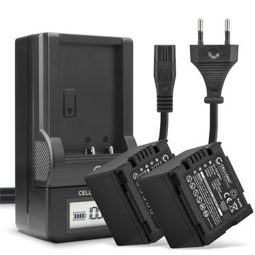 Pack de 2x batteries CGA-DU14 1440mAh pour appareil photo Panasonic NV-GS27 GS320 GS500 GS400 GS180 GS60 - Avec chargeur CGA-DU06,CGA-DU07,CGA-DU12 et câble d'alimentation