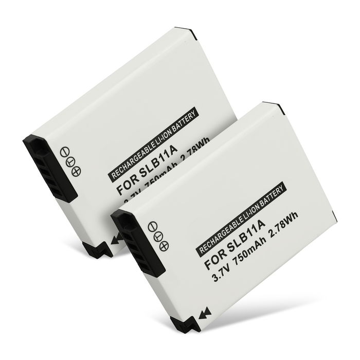 2x Batteria EA-SLB11A SLB-11A per fotocamera Samsung WB100 WB5000 WB550 WB600 WB2000 EX1 PL50 PL55 PL65 L200 L100 ES60 ES55 ST1000 TL240 CL5 Affidabile ricambio da 750mAh, marca CELLONIC