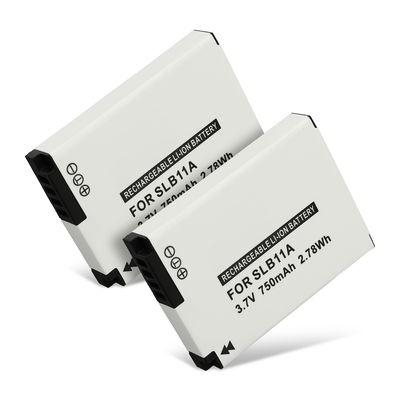 2x Batterie 750mAh pour appareil photo Samsung CL5, CL65, CL80 - Remplacement modèle EA-SLB11A SLB-11A