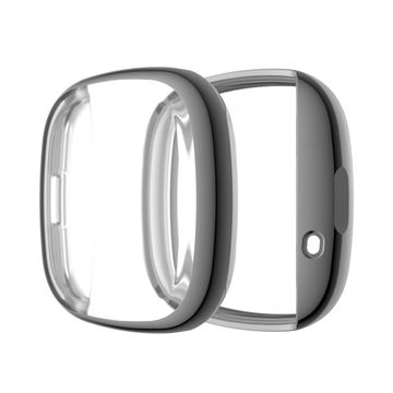 subtel Protection 2 en 1 pour FitBit Versa 3 / Sense - coque couleur gris anti rayure pour le verre et la monture de votre montre connectée.