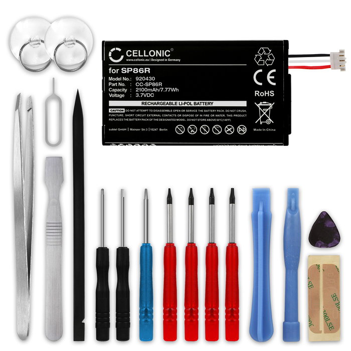 Sony PS Vita 2007 Akku + Werkzeug-Set 2100mAh Ersatzakku Batterie von subtel