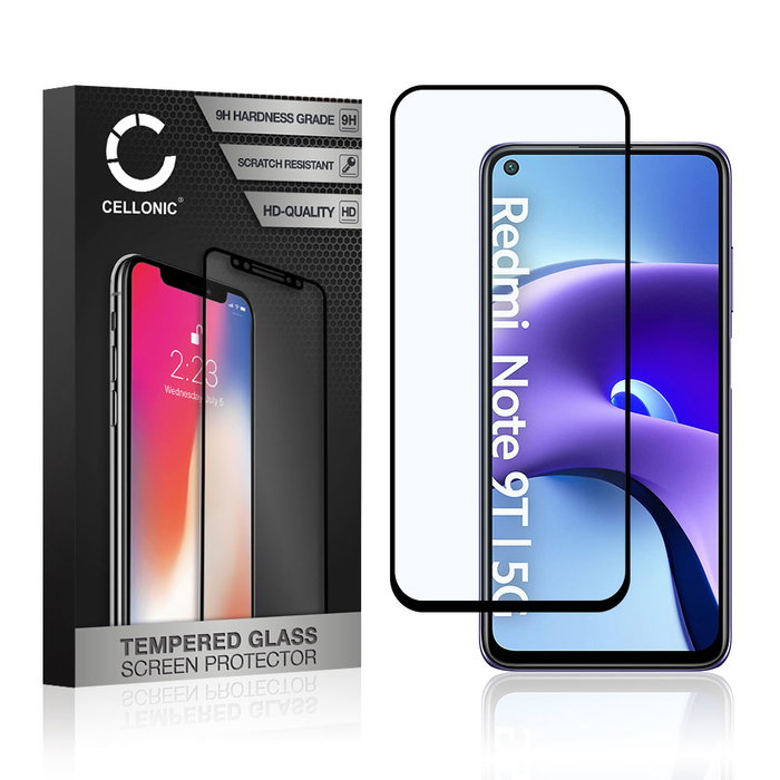 Vetro temperato CELLONIC per Xiaomi Redmi Note 9T 5G, screen protector (3D Full Cover 9H 0,33mm Full Glue) nero Pellicola salva schermo per telefono cellulare smartphone