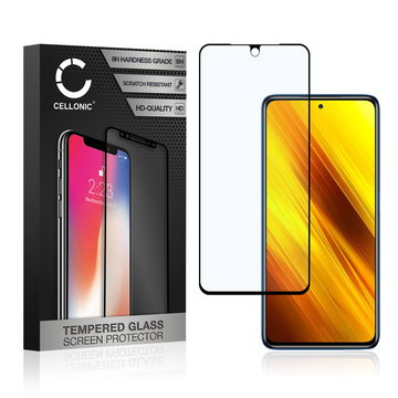 CELLONIC Display Schutzglas kompatibel mit POCO X3 NFC Handyglas - 3D Full Cover 9H 0,33mm Full Glue schwarz - Handy Schutzfolie Displayschutz Glas Folie, Screen Protector Glass
