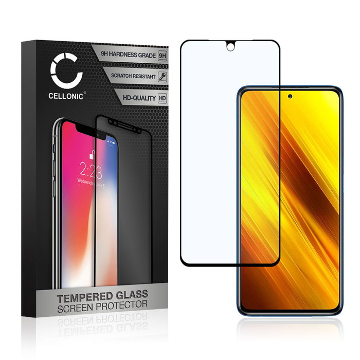 Vetro temperato CELLONIC per POCO X3 NFC, screen protector (3D Full Cover 9H 0,33mm Full Glue) nero Pellicola salva schermo per telefono cellulare smartphone