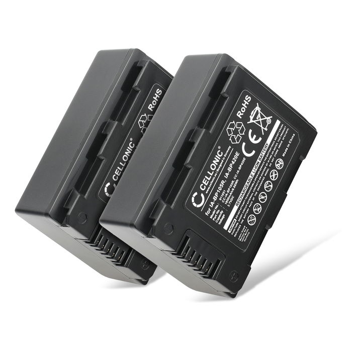 2x Batterie pour Samsung HMX-F90 -F80 -F900 -F800 HMX-H200 -H400 -H300 SMX-F40 F44 F70 -F50 CELLONIC