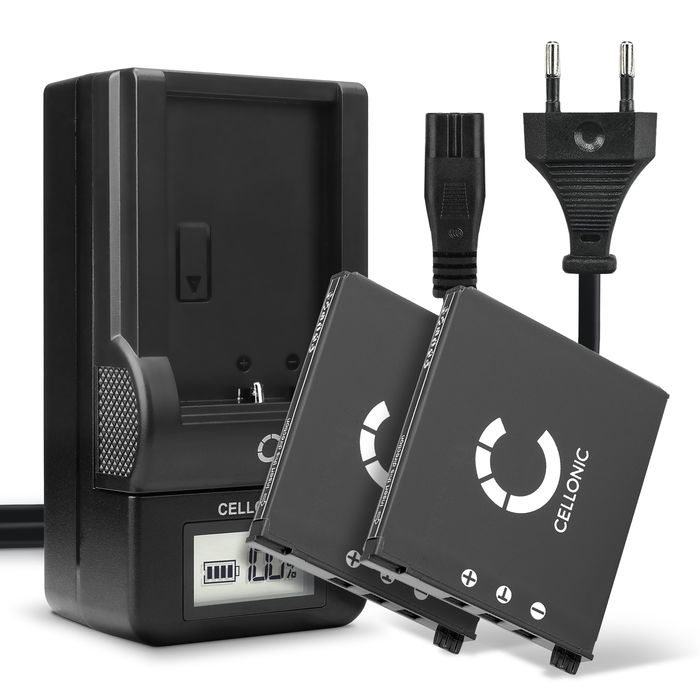 2x Batteria di ricambio per Casio Exilim EX-Z90 batteria 720mAh  + Caricabatteria efficiente e durata per la tua fotocamera e videocamera