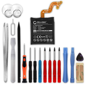 Batteria sostitutiva HB472023ECW per Huawei Watch GT2 - 42mm Affidabile ricambio da 210mAh + Set di strumento per orologio smartwatch bracciale fitness tracker