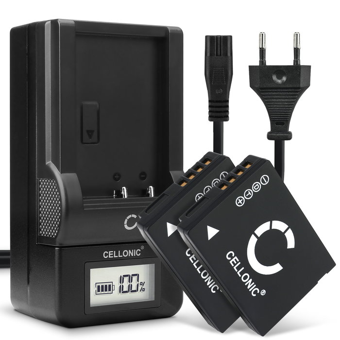 2x Batterie 890mAh pour appareil photo Leica V-LUX, 20 V-LUX 30, V-LUX 40 - Remplacement modèle BP-DC7 + Chargeur BP-DC7