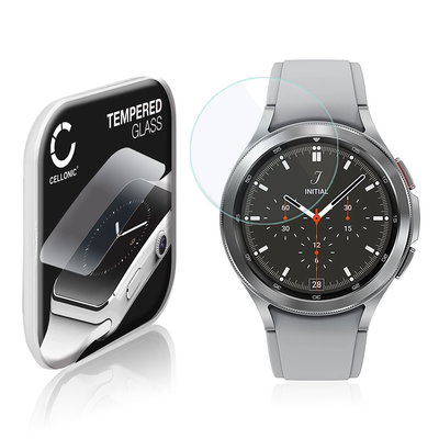Vetrino protettivo 9H CELLONIC per Samsung Galaxy Watch 4 Classic - 46mm (SM-R890, SM-R895), (2.5D Screen protector 0,33mm per smartwacht, braccialetto fitness Full Glue), colore Trasparente, pellicola salva-schermo di orologio smartwatch