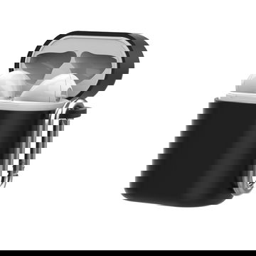 Étui coque en silicone noir avec mousqueton pour écouteurs sans fil Huawei Freebuds 2, Honor Flypods pro - protection contre chute et rayure