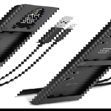 Caricabatterie doppio USB A-2 per A-1 - Caricabatterie doppio per Arlo Pro 2, Arlo Pro, Arlo Go (VMA4410 / VML4030) Batterie per fotocamera, cavo di ricarica Alimentatore