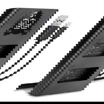 Chargeur double USB (AHDBT-901) pour GoPro Hero 9, Hero 10, Hero 11 + 1m + Câble USB de CELLONIC